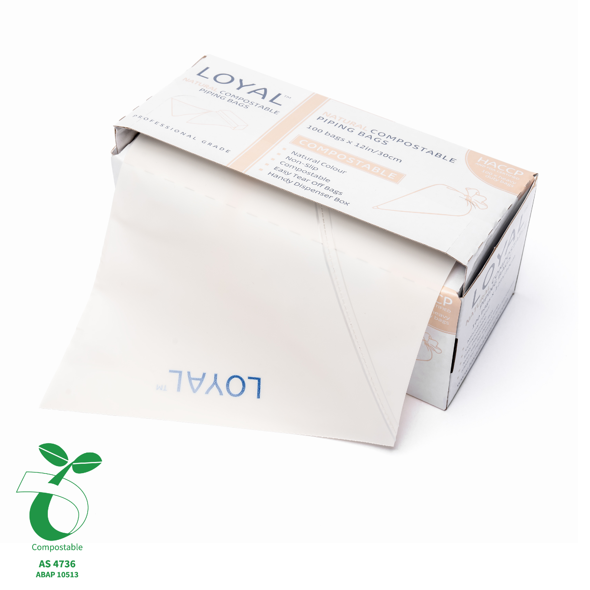 Loyal Compostable Piping Bags Natural 12" (100pc)