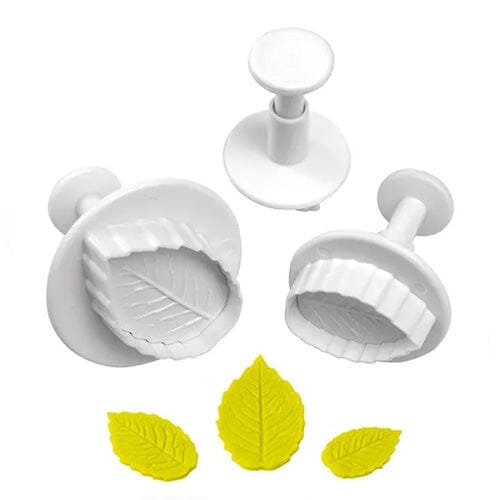 Mondo Bakeware - Rose Leaf Plunger Cutter Set 3pc Fondant Cutters The Cooks Kitchen Mandurah 