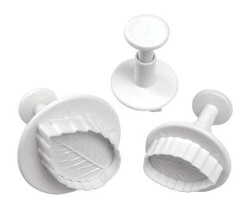 Mondo Bakeware - Rose Leaf Plunger Cutter Set 3pc Fondant Cutters The Cooks Kitchen Mandurah 