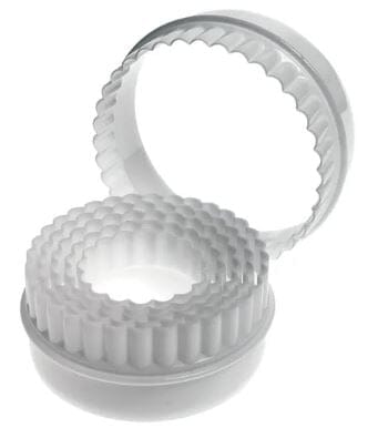 Mondo Cookie Cutter Round Double Sided Crinkle/plain 6pc Cookie Cutters The Cooks Kitchen 