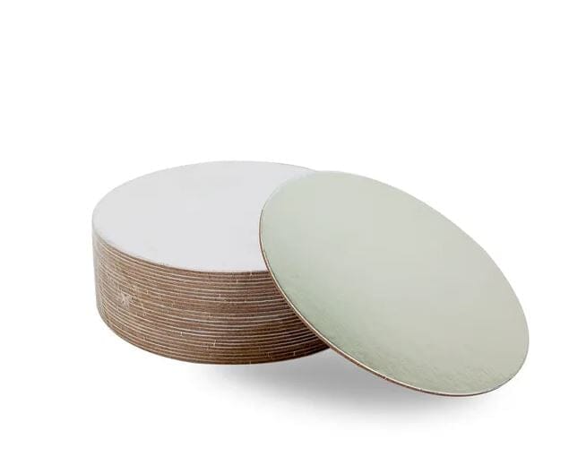 Mondo 9in/22.5cm Compressed Cake Board Round Silver Boards & Boxes & Packaging The Cooks Kitchen 