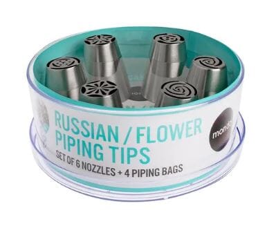 Mondo Russian/flower Piping Tip 10pce Set Piping Tip Sets The Cooks Kitchen Mandurah 