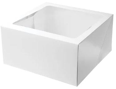 Mondo White Cake Box 6in Tall Square - 14x14" Boards & Boxes & Packaging The Cooks Kitchen 
