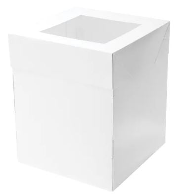 Mondo White Cake Box 10in Tall Square - 8x8"
