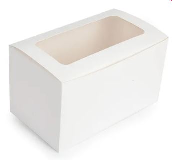 Mondo White Cupcake Box - 2 Cup - 4x7"