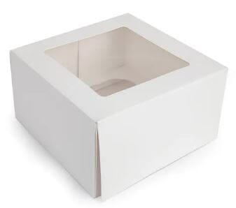 Mondo White Cupcake Box - 4 Cup - 7x7" Boards & Boxes & Packaging The Cooks Kitchen 