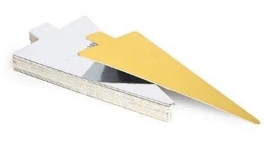 Mondo Compressed Double-sided Gold/silver Cake Slip Triangle 135x75mm Boards & Boxes & Packaging The Cooks Kitchen Mandurah 