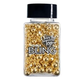 Over The Top Edible Bling Gold Balls Medley - 2mm To 8mm - 75g Edible Decorations The Cooks Kitchen Mandurah 