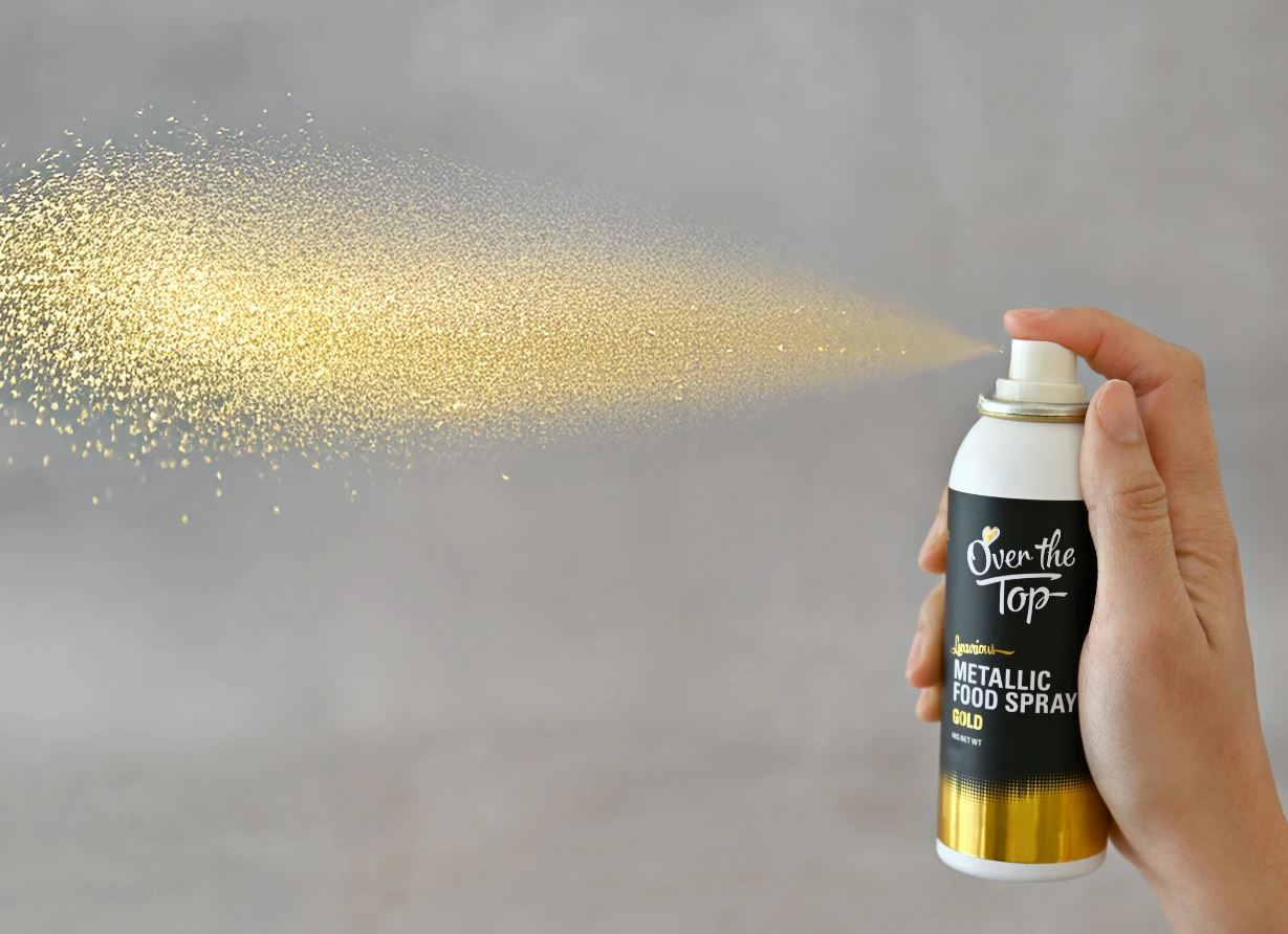 Over The Top Metallic Food Spray 48g - Gold