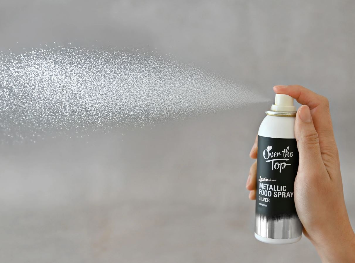 Over The Top Metallic Food Spray 48g - Silver