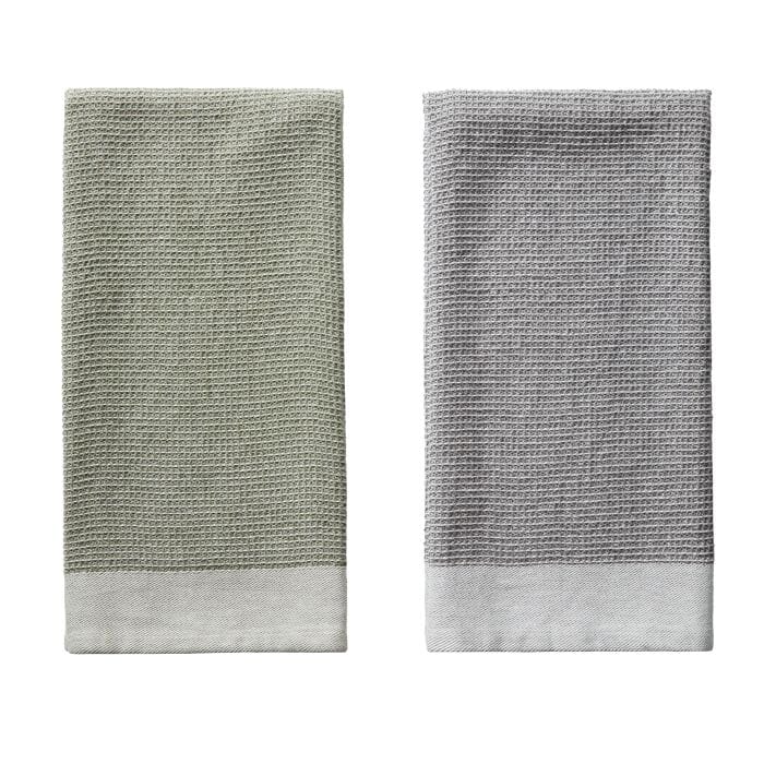 Academy Edwin Tea Towels 2pcs Set Green 50x70x2cm Tea Towels The Cooks Kitchen 