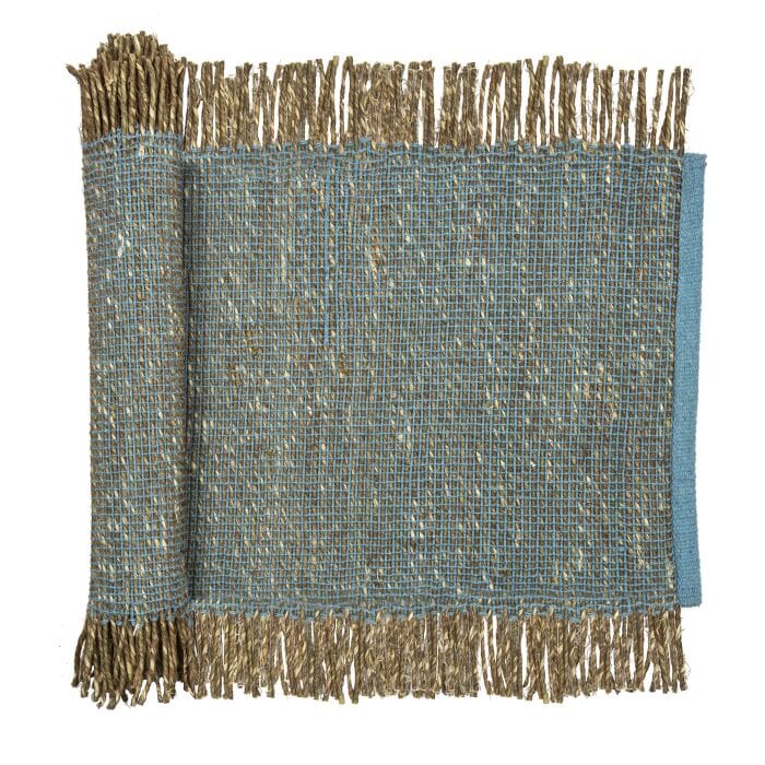 Shari Runner 40x50cm - Blue/natural Placemats & Coasters The Cooks Kitchen 