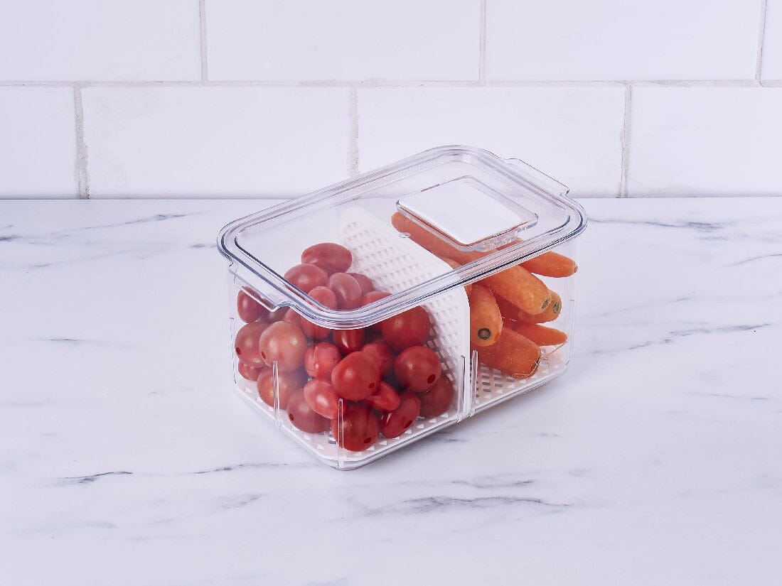 Davis & Waddell Fridge Storage Box 2.8l W/ 2 Drain Boards 23.2×14.4×12cm Fridge Storage The Cooks Kitchen 