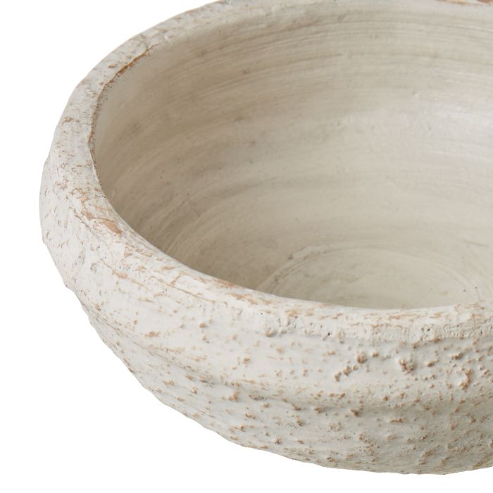 Amalfi Textured Terracotta Bowl White 23x23x11cm