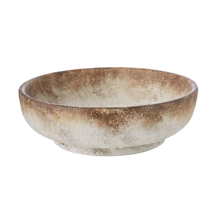 Amalfi Distressed Two Toned Ceramic Decorative Bowl 28.5x28.5x9cm