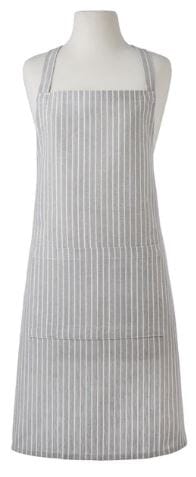 Davis & Waddel Butcher Stripe Apron 80x70cm - Grey Aprons The Cooks Kitchen 
