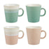 Fluted Mug 275ml Set Of 4 - Pink & Green Mugs - Cups & Saucers The Cooks Kitchen 