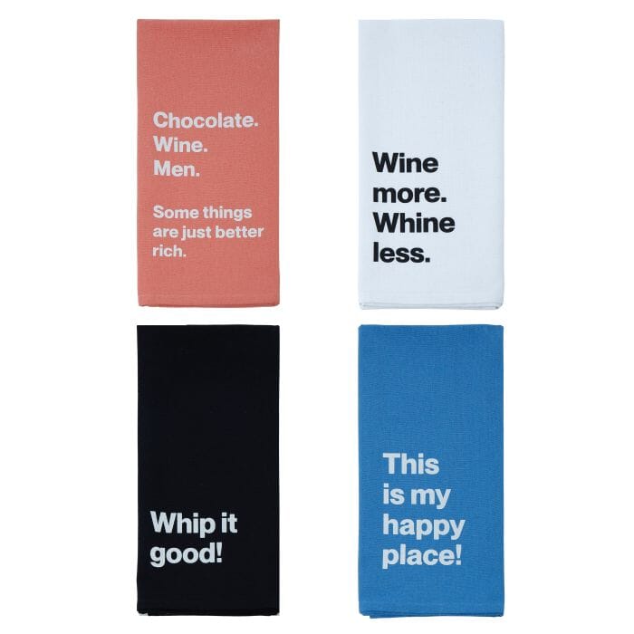 Dw Slogan Tea Towel 30cm Assorted Tea Towels The Cooks Kitchen 