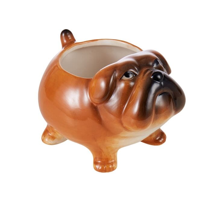 Emporium Bull Winkle Dog Planter - 16x13x11.5cm - Brown Vases & Planters The Cooks Kitchen 