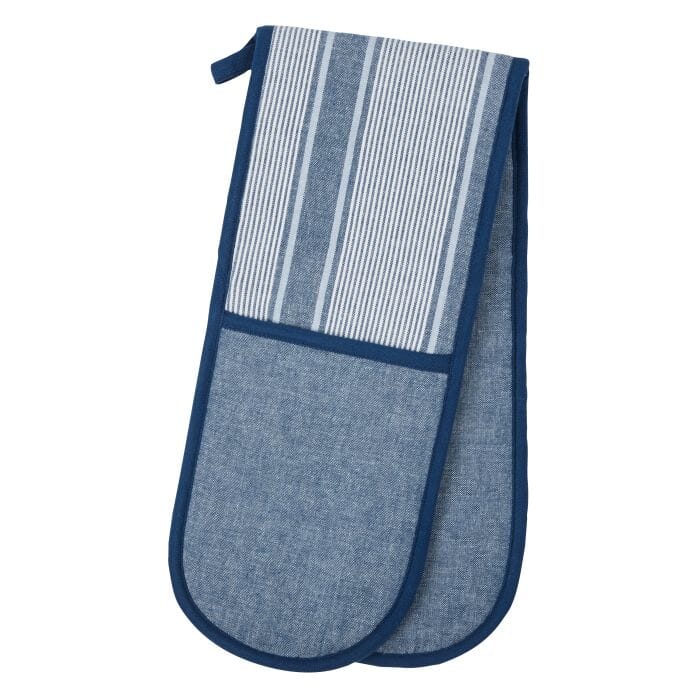 Davis & Waddel Ellis Cotton Double Oven Glove - Blue Mitts & Gloves The Cooks Kitchen 
