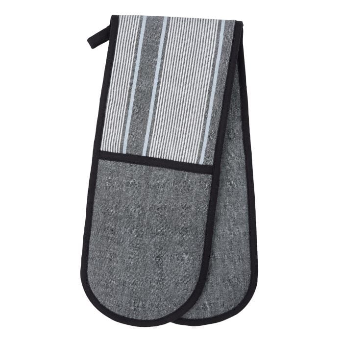Davis & Waddel Ellis Cotton Double Oven Glove - Black Mitts & Gloves The Cooks Kitchen 