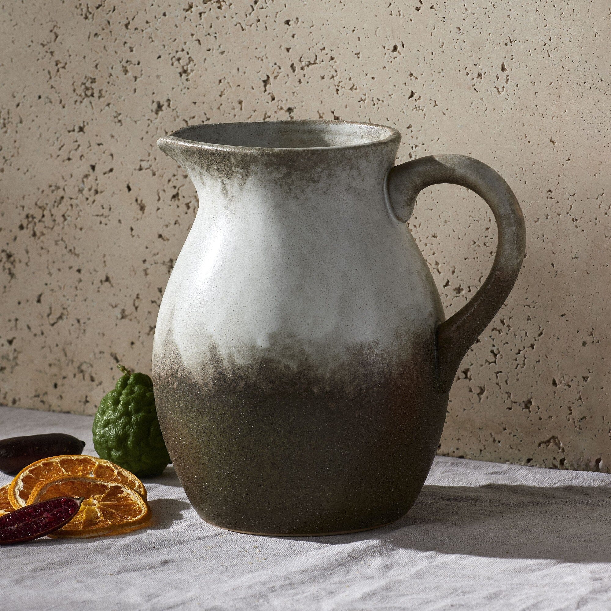 Grand Designs Dusk 1.5l Stoneware Jug - Cream & Brown 13.1x17.5x18cm Jugs & Carafes The Cooks Kitchen 
