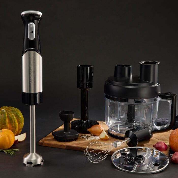 Masterpro Deluxe Plus Immersion Blender Set, Silver & Black Food Processors & Blenders The Cooks Kitchen 