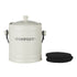 Davis & Waddell Darley 3.5l Compost Bin, Cream 22x18x25cm Fruit & Vegetable Storage The Cooks Kitchen 