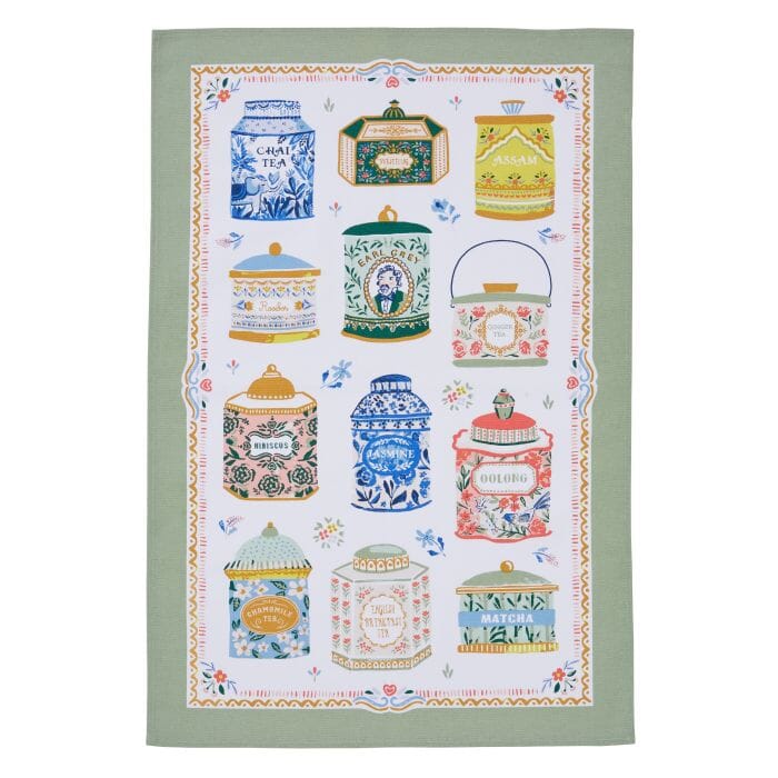 Ulster Weavers Tea Tins Cotton Tea Towel Multi-coloured 74x48x0.2cm Tea Towels The Cooks Kitchen 