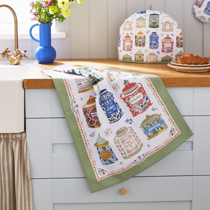 Ulster Weavers Tea Tins Cotton Tea Towel Multi-coloured 74x48x0.2cm Tea Towels The Cooks Kitchen 