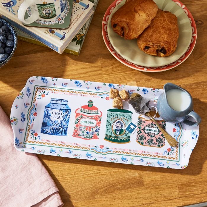 Ulster Weavers Tea Tins Small Tray Multi-coloured 39x17x3cm Trays The Cooks Kitchen 
