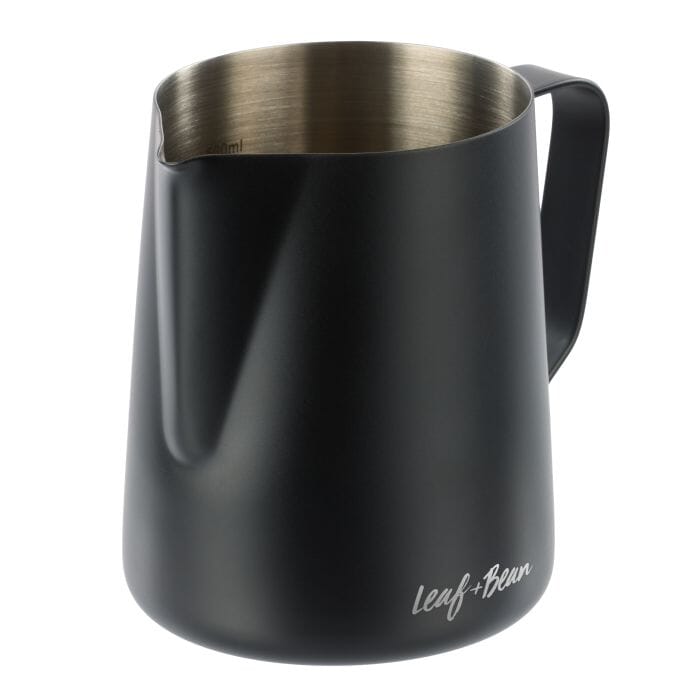 Leaf & Bean Stainless Steel Milk Frothing Jug 600ml Black Milk Frothers The Cooks Kitchen 