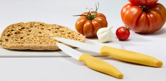 Svna Ceramic Prep Knife & Sheath Yellow