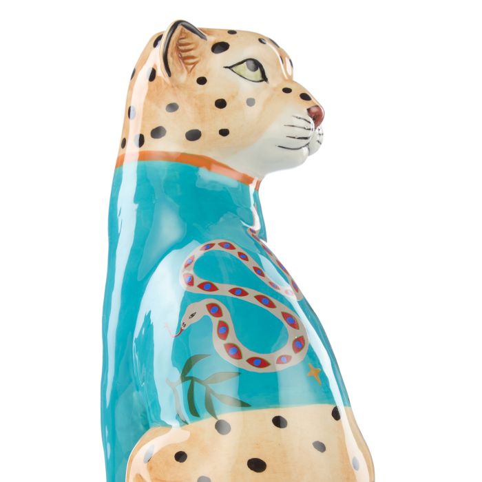 Emporium Pierson Leopard Planter Blue Blue 17x12x25cm