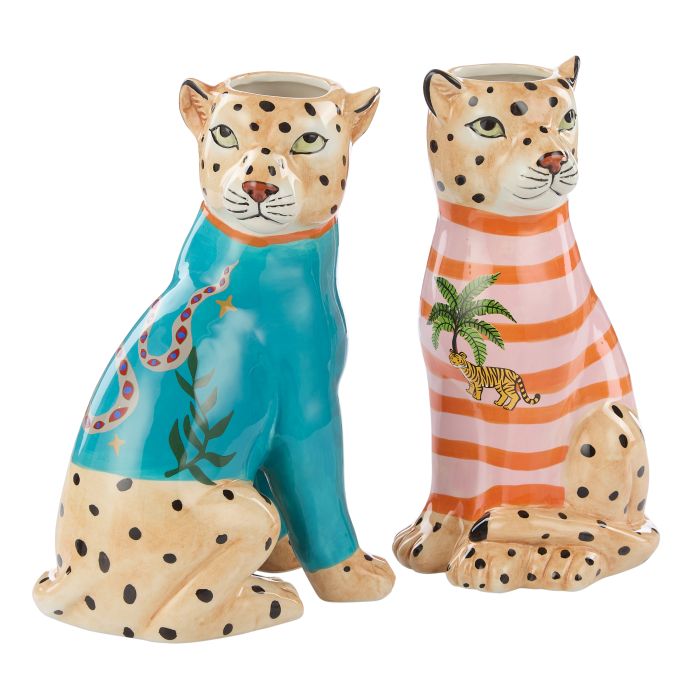 Emporium Pierson Leopard Planter Blue Blue 17x12x25cm