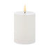 Amalfi Hughe Led Flickering Pillar Candle Rustic White 7.5x7.5x10cm