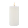 Amalfi Hughe Led Flickering Pillar Candle Rustic White 7.5x7.5x15cm