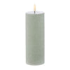 Amalfi Hughe Led Flickering Pillar Candle Rustic Green 7.5x7.5x20cm