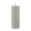 Amalfi Hughe Led Flickering Pillar Candle Rustic Green 7.5x7.5x20cm