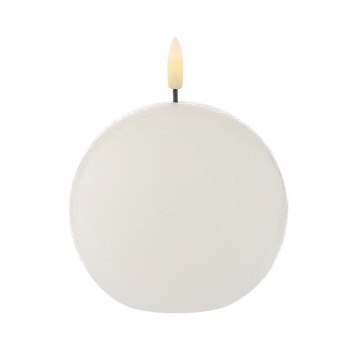Amalfi Hughe Led Flickering Spherical Candle Rustic White 10x10x9cm Room Diffusers & Candles The Cooks Kitchen 