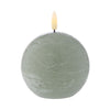 Amalfi Hughe Led Flickering Spherical Candle Rustic Green 10x10x9cm