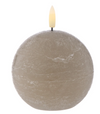 Amalfi Hughe Led Flickering Spherical Candle Rustic Taupe 10x10x9cm