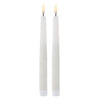 Amalfi Hughe Led Flickering Taper Candle 2pcs Set Rustic White 2x2x24cm