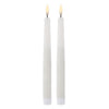 Amalfi Hughe Led Flickering Taper Candle 2pcs Set Rustic White 2x2x24cm