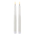 Amalfi Hughe Led Flickering Taper Candle 2pcs Set Rustic White 2x2x24cm