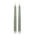 Amalfi Hughe Led Flickering Taper Candle 2pcs Set Rustic Green 2x2x24cm Room Diffusers & Candles The Cooks Kitchen 