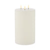 Amalfi Hughe Led Flickering Pillar Candle 3 Wicks Rustic White 15x15x25cm