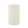 Amalfi Hughe Led Flickering Pillar Candle 3 Wicks Rustic White 15x15x25cm
