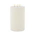 Amalfi Hughe Led Flickering Pillar Candle 3 Wicks Rustic White 15x15x25cm