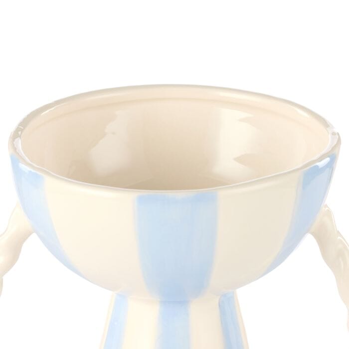 Emporium Lulu Collection Stripe Vase Blue 18.8x15.5x21.5cm Vases & Planters The Cooks Kitchen 